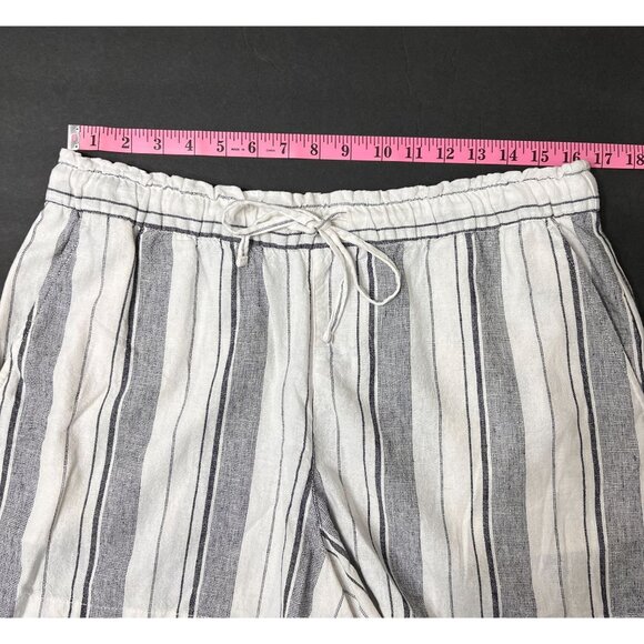 GAP 4" Pull On Striped Linen Blend Shorts With Pockets Drawstring Large - Picture 10 of 15